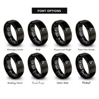 font options for inside engraving on black racing wheelchair rings