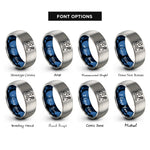font options for inside engraving on blue & gray racquetball swing rings