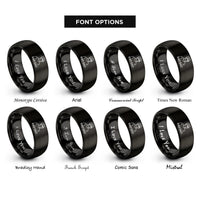 font options for inside engraving on black rad dad rings