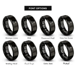 font options for inside engraving on black rad dad rings