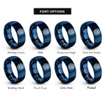font options for inside engraving on blue radar sweep rings