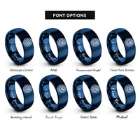 font options for inside engraving on blue radar sweep rings
