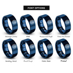 font options for inside engraving on blue radar sweep rings