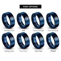 font options for inside engraving on blue radar sweep rings