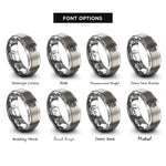font options for inside engraving on grey radar sweep rings