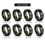 font options for inside engraving on gunmetal & blue radar sweep rings