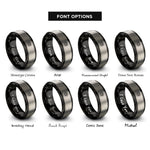 font options for inside engraving on black & silver radial halftone burst rings