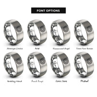 font options for inside engraving on gray radiating rings rings