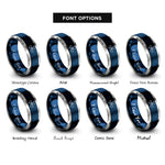 font options for inside engraving on blue & grey radiation rings