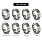 font options for inside engraving on silver radiation rings