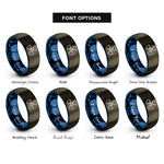 font options for inside engraving on gunmetal & blue radiation rings