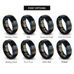 font options for inside engraving on gunmetal & blue radiation rings