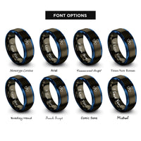 font options for inside engraving on gunmetal & blue radiation rings