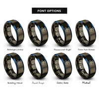 font options for inside engraving on gunmetal & blue radiation rings