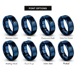 font options for inside engraving on blue radiation trefoil rings