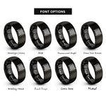 font options for inside engraving on black radiator rings