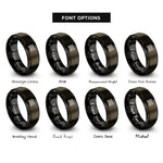 font options for inside engraving on gunmetal & black radiator rings