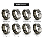 font options for inside engraving on gunmetal & gray radiator rings