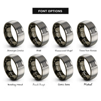 font options for inside engraving on gunmetal & gray radiator rings