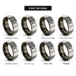 font options for inside engraving on gunmetal & silver radio antenna tower rings