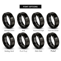 font options for inside engraving on black radio handset rings