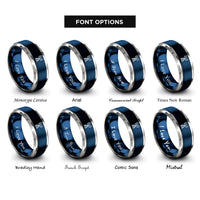 font options for inside engraving on blue & grey radio tower rings
