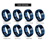 font options for inside engraving on blue radio tower rings