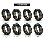 font options for inside engraving on gunmetal & blue radio tower rings