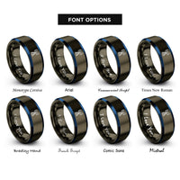 font options for inside engraving on gunmetal & blue radio tower rings