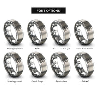 font options for inside engraving on gray radioactive rings