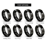 font options for inside engraving on black & gray radiology badge rings