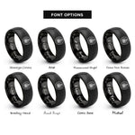 font options for inside engraving on black radiology badge rings