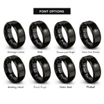font options for inside engraving on black radiology badge rings