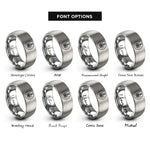 font options for inside engraving on gray radiology badge rings