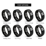font options for inside engraving on black raft paddle rings
