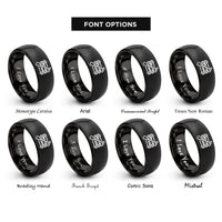 font options for inside engraving on black raft paddle rings