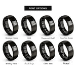 font options for inside engraving on black raft paddle rings