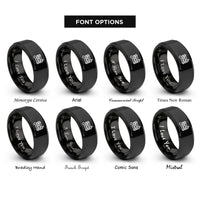 font options for inside engraving on black raft paddle rings