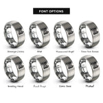 font options for inside engraving on gray raft paddle rings