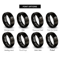 font options for inside engraving on black raidho rings
