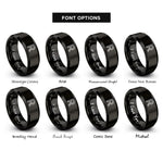 font options for inside engraving on black raidho rings