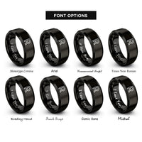 font options for inside engraving on black raidho rings