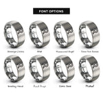 font options for inside engraving on gray raidho rings