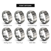 font options for inside engraving on gray raidho rings