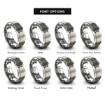 font options for inside engraving on gray raidho rings