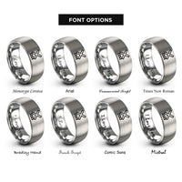 font options for inside engraving on silver rail crossing sign rings
