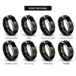 font options for inside engraving on black & silver rail route nodes rings