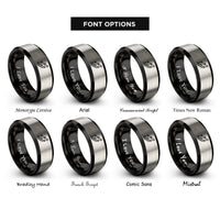 font options for inside engraving on black & gray rail route nodes rings