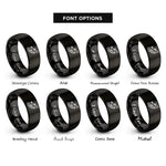 font options for inside engraving on black rail route nodes rings