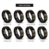 font options for inside engraving on gunmetal & black rail route nodes rings